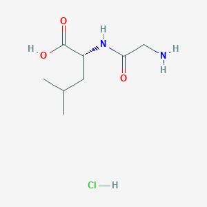 molecular formula C8H17ClN2O3 B11881669 (R)-2-(2-Aminoacetamido)-4-methylpentanoic acid hydrochloride 