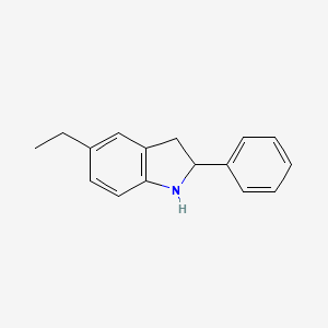 molecular formula C16H17N B11881698 5-Ethyl-2-phenylindoline 