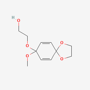 molecular formula C11H16O5 B11881728 Ethanol, 2-[(8-methoxy-1,4-dioxaspiro[4.5]deca-6,9-dien-8-yl)oxy]- CAS No. 55426-93-2