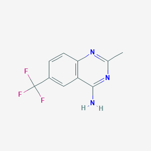 molecular formula C10H8F3N3 B11881787 2-Methyl-6-(trifluoromethyl)quinazolin-4-amine 