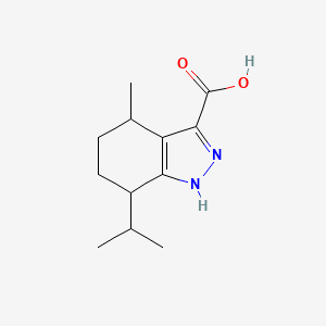 molecular formula C12H18N2O2 B11881798 7-Isopropyl-4-methyl-4,5,6,7-tetrahydro-1H-indazole-3-carboxylic acid CAS No. 792952-01-3