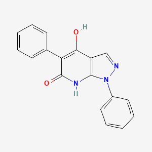 molecular formula C18H13N3O2 B1188182 4-hydroxy-1,5-diphenyl-1,7-dihydro-6H-pyrazolo[3,4-b]pyridin-6-one 