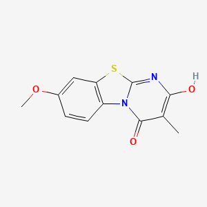 molecular formula C12H10N2O3S B1188186 2-hydroxy-8-methoxy-3-methyl-4H-pyrimido[2,1-b][1,3]benzothiazol-4-one 