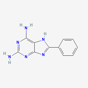 molecular formula C11H10N6 B11881891 2,6-Diamino-8-phenylpurine CAS No. 26216-55-7