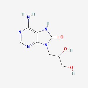 molecular formula C8H11N5O3 B11881931 6-amino-9-(2,3-dihydroxypropyl)-7H-purin-8(9H)-one CAS No. 69369-05-7