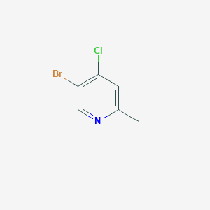 molecular formula C7H7BrClN B11881934 5-Bromo-4-chloro-2-ethylpyridine 