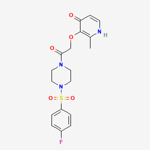 molecular formula C18H20FN3O5S B1188203 3-(2-{4-[(4-fluorophenyl)sulfonyl]piperazin-1-yl}-2-oxoethoxy)-2-methylpyridin-4(1H)-one 
