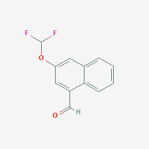 molecular formula C12H8F2O2 B11882080 2-(Difluoromethoxy)naphthalene-4-carboxaldehyde 