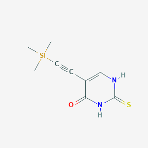 molecular formula C9H12N2OSSi B11882198 2-Thioxo-5-((trimethylsilyl)ethynyl)-2,3-dihydropyrimidin-4(1H)-one CAS No. 649558-83-8