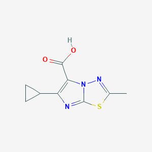 molecular formula C9H9N3O2S B11882206 6-Cyclopropyl-2-methylimidazo[2,1-b][1,3,4]thiadiazole-5-carboxylic acid 