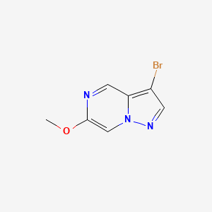 molecular formula C7H6BrN3O B11882212 3-Bromo-6-methoxypyrazolo[1,5-a]pyrazine 