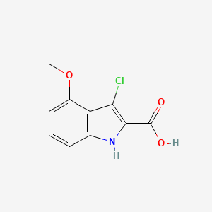 molecular formula C10H8ClNO3 B11882320 3-Chloro-4-methoxy-1H-indole-2-carboxylic acid 