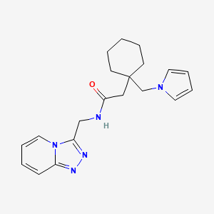 molecular formula C20H25N5O B1188236 2-[1-(1H-pyrrol-1-ylmethyl)cyclohexyl]-N-([1,2,4]triazolo[4,3-a]pyridin-3-ylmethyl)acetamide 