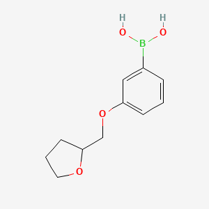 molecular formula C11H15BO4 B11882383 3-(Oxolan-2-ylmethoxy)phenylboronic acid 