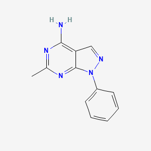 molecular formula C12H11N5 B11882444 6-Methyl-1-phenyl-1h-pyrazolo[3,4-d]pyrimidin-4-amine CAS No. 7154-45-2