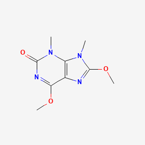 molecular formula C9H12N4O3 B11882495 6,8-Dimethoxy-3,9-dimethyl-3,9-dihydro-2H-purin-2-one 