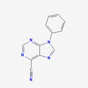 molecular formula C12H7N5 B11882597 9-Phenyl-9H-purine-6-carbonitrile CAS No. 62196-39-8