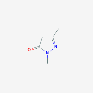 molecular formula C5H8N2O B118827 3H-吡唑-3-酮，2,4-二氢-2,5-二甲基- CAS No. 2749-59-9