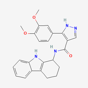 molecular formula C24H24N4O3 B1188270 5-(3,4-dimethoxyphenyl)-N-(2,3,4,9-tetrahydro-1H-carbazol-1-yl)-1H-pyrazole-4-carboxamide 