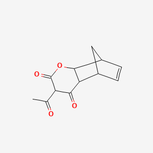 molecular formula C12H12O4 B11882729 4-Acetyl-6-oxatricyclo(6.2.1.0(2,7))undec-9-ene-3,5-dione CAS No. 6283-52-9