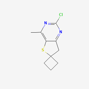 molecular formula C10H11ClN2S B11882742 2'-Chloro-4'-methyl-7'H-spiro[cyclobutane-1,6'-thieno[3,2-d]pyrimidine] 