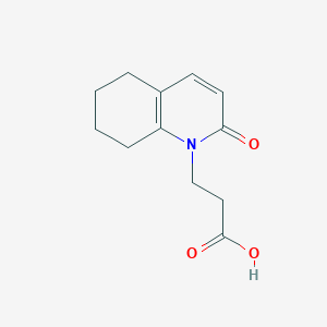 molecular formula C12H15NO3 B11882816 3-(2-Oxo-5,6,7,8-tetrahydroquinolin-1(2H)-yl)propanoic acid 