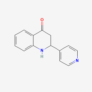 molecular formula C14H12N2O B11882861 2-(Pyridin-4-yl)-2,3-dihydroquinolin-4(1H)-one 