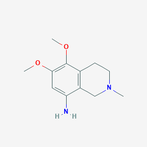 molecular formula C12H18N2O2 B11882871 5,6-Dimethoxy-2-methyl-1,2,3,4-tetrahydroisoquinolin-8-amine CAS No. 87664-84-4