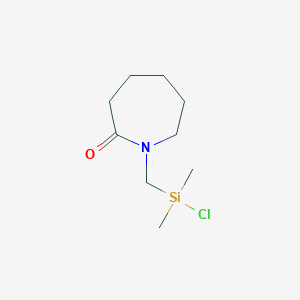 molecular formula C9H18ClNOSi B11883016 1-{[Chloro(dimethyl)silyl]methyl}azepan-2-one CAS No. 76128-63-7