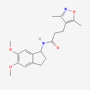 N-(5,6-dimethoxy-2,3-dihydro-1H-inden-1-yl)-3-(3,5-dimethyl-4-isoxazolyl)propanamide