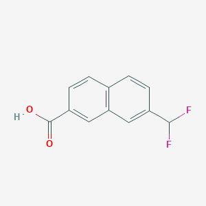 molecular formula C12H8F2O2 B11883154 2-(Difluoromethyl)naphthalene-7-carboxylic acid 