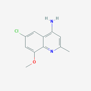 molecular formula C11H11ClN2O B11883296 6-Chloro-8-methoxy-2-methylquinolin-4-amine CAS No. 1189107-59-2