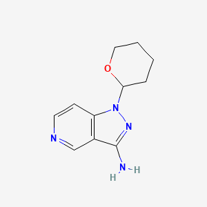 molecular formula C11H14N4O B11883337 1-(Tetrahydro-2H-pyran-2-yl)-1H-pyrazolo[4,3-c]pyridin-3-amine 