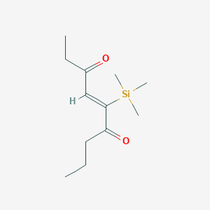 molecular formula C12H22O2Si B11883348 5-(Trimethylsilyl)non-4-ene-3,6-dione 