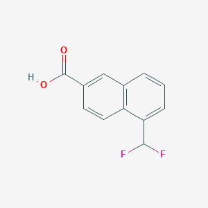 molecular formula C12H8F2O2 B11883356 1-(Difluoromethyl)naphthalene-6-carboxylic acid 