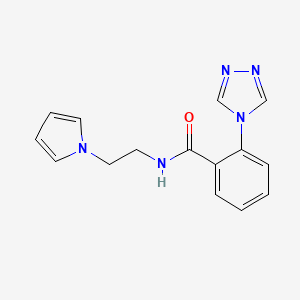 N-[2-(1H-pyrrol-1-yl)ethyl]-2-(4H-1,2,4-triazol-4-yl)benzamide