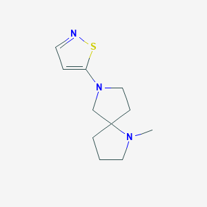 molecular formula C11H17N3S B11883467 1,7-Diazaspiro[4.4]nonane, 7-(5-isothiazolyl)-1-methyl- CAS No. 646056-25-9