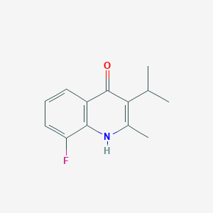 molecular formula C13H14FNO B11883507 8-Fluoro-3-isopropyl-2-methylquinolin-4-ol 