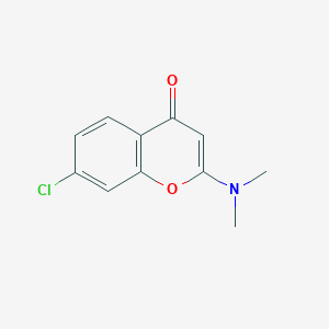 molecular formula C11H10ClNO2 B11883513 7-Chloro-2-(dimethylamino)-4H-1-benzopyran-4-one CAS No. 199596-64-0