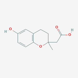 2H-1-Benzopyran-2-acetic acid, 3,4-dihydro-6-hydroxy-2-methyl-