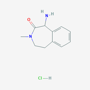 molecular formula C11H15ClN2O B11883649 1-Amino-3-methyl-4,5-dihydro-1H-benzo[d]azepin-2(3H)-one hydrochloride CAS No. 1219381-51-7