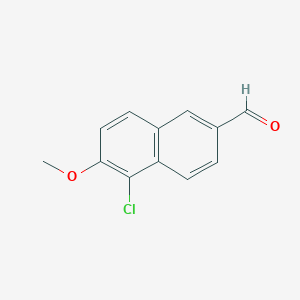 molecular formula C12H9ClO2 B11883723 5-Chloro-6-methoxy-2-naphthaldehyde 