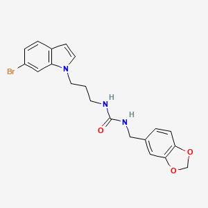 molecular formula C20H20BrN3O3 B1188375 1-(1,3-benzodioxol-5-ylmethyl)-3-[3-(6-bromo-1H-indol-1-yl)propyl]urea 