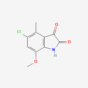 molecular formula C10H8ClNO3 B11883789 5-Chloro-7-methoxy-4-methylindoline-2,3-dione CAS No. 89735-63-7