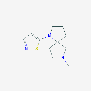 molecular formula C11H17N3S B11883858 1,7-Diazaspiro[4.4]nonane, 1-(5-isothiazolyl)-7-methyl- CAS No. 646056-39-5