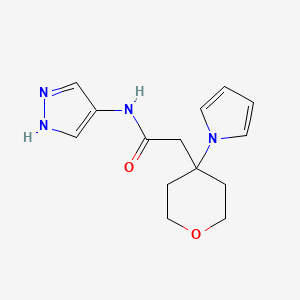 molecular formula C14H18N4O2 B1188388 N-(1H-pyrazol-4-yl)-2-[4-(1H-pyrrol-1-yl)tetrahydro-2H-pyran-4-yl]acetamide 