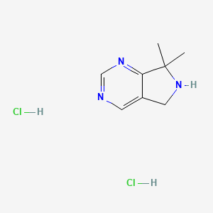 molecular formula C8H13Cl2N3 B11883954 7,7-Dimethyl-6,7-dihydro-5H-pyrrolo[3,4-d]pyrimidine dihydrochloride CAS No. 13784-38-8