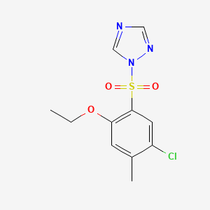 molecular formula C11H12ClN3O3S B1188397 1-(5-chloro-2-ethoxy-4-methylbenzenesulfonyl)-1H-1,2,4-triazole 