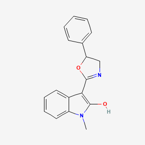 molecular formula C18H16N2O2 B1188401 1-methyl-3-(5-phenyl-1,3-oxazolidin-2-ylidene)-1,3-dihydro-2H-indol-2-one 