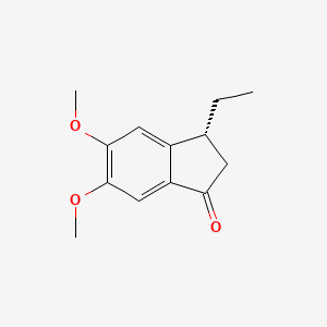 molecular formula C13H16O3 B11884035 (R)-3-Ethyl-5,6-dimethoxy-2,3-dihydro-1H-inden-1-one 